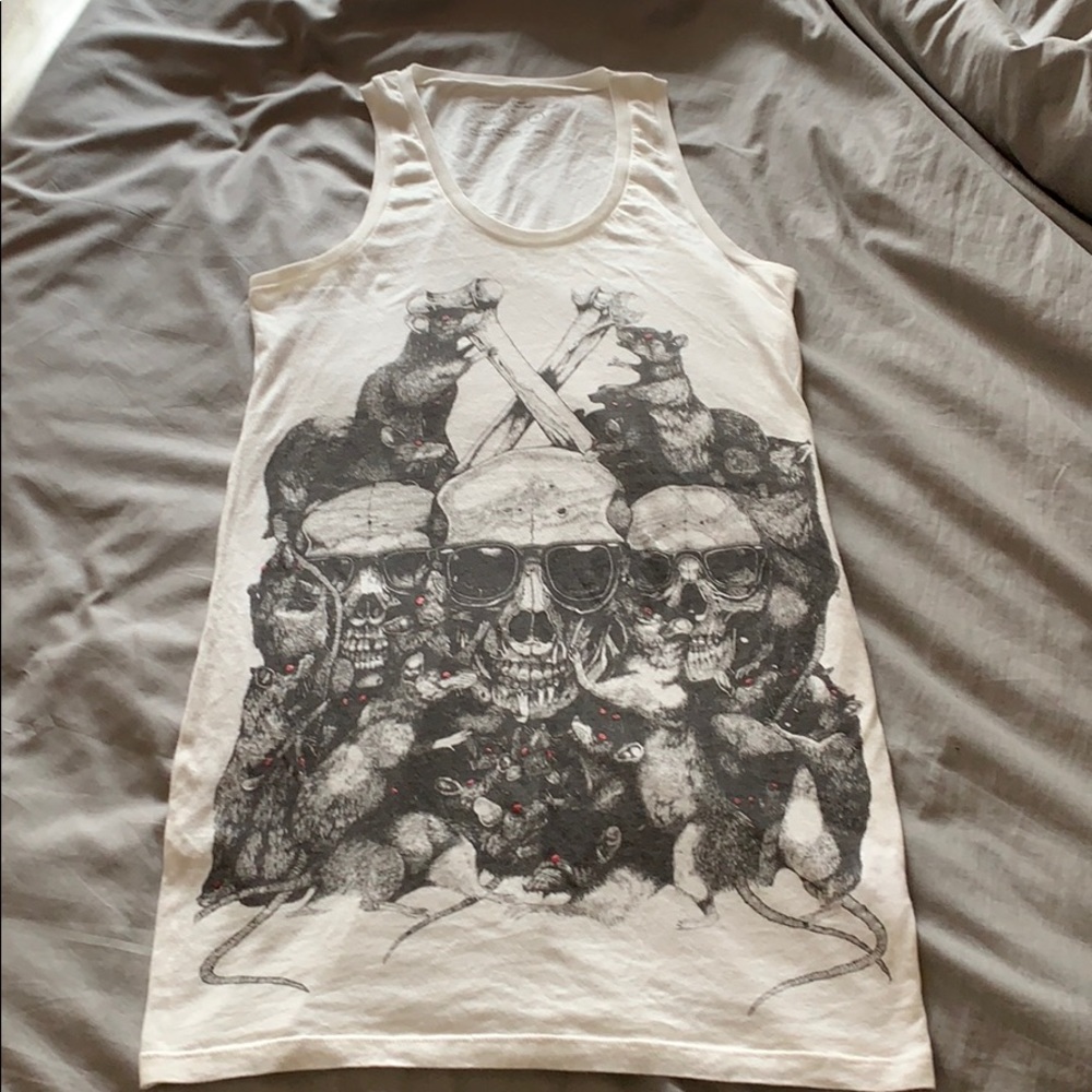 All Saints skulls & rats tank top